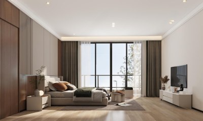 现代简约卧室3D模型下载